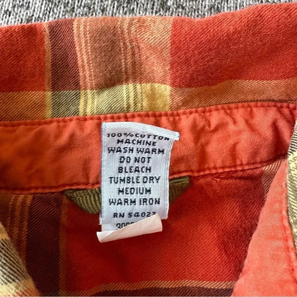 🌟3/$20🌟 Baby Gap orange plaid button down boys 18m